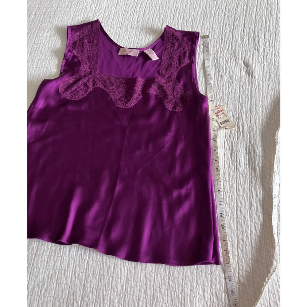 NWT Vintage fuchsia silk camisole w/square neckline - Picture 6 of 6